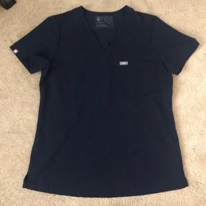 Navy blue figs scrub top